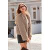imagePRETTYGARDEN Womens 2025 Winter Coats Fleece Cropped Jacket Faux Fur Long Sleeve Pockets Shaggy Warm Outerwear Fall ClothesKhaki