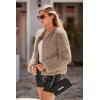 imagePRETTYGARDEN Womens 2025 Winter Coats Fleece Cropped Jacket Faux Fur Long Sleeve Pockets Shaggy Warm Outerwear Fall ClothesKhaki
