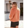 imagePRETTYGARDEN Womens 2025 Winter Coats Fleece Cropped Jacket Faux Fur Long Sleeve Pockets Shaggy Warm Outerwear Fall ClothesOrange