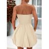 imagePRETTYGARDEN Womens Bubble Mini Dress 2025 Summer Strapless Tube Top Short A Line Sundress Trendy Casual Smocked DressesApricot