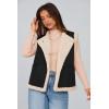 imagePRETTYGARDEN Womens Fall Fashion Faux Suede Vest Casual Sleeveless Button Down Fleece Sherpa Jacket Winter Coats OuterwearBlack