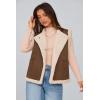 imagePRETTYGARDEN Womens Fall Fashion Faux Suede Vest Casual Sleeveless Button Down Fleece Sherpa Jacket Winter Coats OuterwearCoffee
