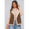 imagePRETTYGARDEN Womens Fall Fashion Faux Suede Vest Casual Sleeveless Button Down Fleece Sherpa Jacket Winter Coats OuterwearCoffee