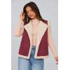 imagePRETTYGARDEN Womens Fall Fashion Faux Suede Vest Casual Sleeveless Button Down Fleece Sherpa Jacket Winter Coats OuterwearWine Red