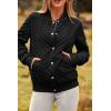 imagePRETTYGARDEN Womens Fall Fashion Jacket Long Sleeve Button Down Trendy Casual Outerwear Clothes Winter Coats with PocketsBlack