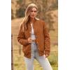 imagePRETTYGARDEN Womens Fall Fashion Jacket Long Sleeve Button Down Trendy Casual Outerwear Clothes Winter Coats with PocketsBrown