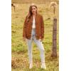 imagePRETTYGARDEN Womens Fall Fashion Jacket Long Sleeve Button Down Trendy Casual Outerwear Clothes Winter Coats with PocketsBrown