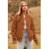 imagePRETTYGARDEN Womens Fall Fashion Jacket Long Sleeve Button Down Trendy Casual Outerwear Clothes Winter Coats with PocketsBrown