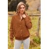 imagePRETTYGARDEN Womens Fall Fashion Jacket Long Sleeve Button Down Trendy Casual Outerwear Clothes Winter Coats with PocketsBrown