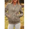 imagePRETTYGARDEN Womens Fall Fashion Jacket Long Sleeve Button Down Trendy Casual Outerwear Clothes Winter Coats with PocketsKhaki