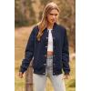 imagePRETTYGARDEN Womens Fall Fashion Jacket Long Sleeve Button Down Trendy Casual Outerwear Clothes Winter Coats with PocketsNavy