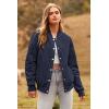 imagePRETTYGARDEN Womens Fall Fashion Jacket Long Sleeve Button Down Trendy Casual Outerwear Clothes Winter Coats with PocketsNavy