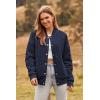 imagePRETTYGARDEN Womens Fall Fashion Jacket Long Sleeve Button Down Trendy Casual Outerwear Clothes Winter Coats with PocketsNavy