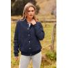 imagePRETTYGARDEN Womens Fall Fashion Jacket Long Sleeve Button Down Trendy Casual Outerwear Clothes Winter Coats with PocketsNavy