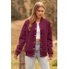 imagePRETTYGARDEN Womens Fall Fashion Jacket Long Sleeve Button Down Trendy Casual Outerwear Clothes Winter Coats with PocketsWine Red