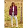 imagePRETTYGARDEN Womens Fall Fashion Jacket Long Sleeve Button Down Trendy Casual Outerwear Clothes Winter Coats with PocketsWine Red