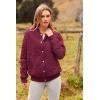 imagePRETTYGARDEN Womens Fall Fashion Jacket Long Sleeve Button Down Trendy Casual Outerwear Clothes Winter Coats with PocketsWine Red
