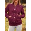 imagePRETTYGARDEN Womens Fall Fashion Jacket Long Sleeve Button Down Trendy Casual Outerwear Clothes Winter Coats with PocketsWine Red