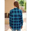 imagePRETTYGARDEN Womens Fall Long Sleeve Button Down Plaid Shirts Collared Loose Fit Cotton Casual Lightweight Shackets BlousesPlaid Blue