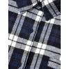 imagePRETTYGARDEN Womens Fall Long Sleeve Button Down Plaid Shirts Collared Loose Fit Cotton Casual Lightweight Shackets BlousesPlaid Navy