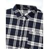 imagePRETTYGARDEN Womens Fall Long Sleeve Button Down Plaid Shirts Collared Loose Fit Cotton Casual Lightweight Shackets BlousesPlaid Navy