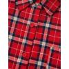 imagePRETTYGARDEN Womens Fall Long Sleeve Button Down Plaid Shirts Collared Loose Fit Cotton Casual Lightweight Shackets BlousesPlaid Red