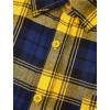 imagePRETTYGARDEN Womens Fall Long Sleeve Button Down Plaid Shirts Collared Loose Fit Cotton Casual Lightweight Shackets BlousesPlaid Yellow