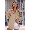 imagePRETTYGARDEN Womens Oversized Shacket Jackets Spring Fall Fashion Clothes Casual Long Sleeve Loose Collared Blouse ShirtsApricot