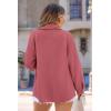 imagePRETTYGARDEN Womens Oversized Shacket Jackets Spring Fall Fashion Clothes Casual Long Sleeve Loose Collared Blouse ShirtsBean Paste Red