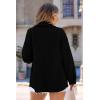 imagePRETTYGARDEN Womens Oversized Shacket Jackets Spring Fall Fashion Clothes Casual Long Sleeve Loose Collared Blouse ShirtsBlack