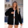 imagePRETTYGARDEN Womens Oversized Shacket Jackets Spring Fall Fashion Clothes Casual Long Sleeve Loose Collared Blouse ShirtsBlack