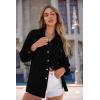 imagePRETTYGARDEN Womens Oversized Shacket Jackets Spring Fall Fashion Clothes Casual Long Sleeve Loose Collared Blouse ShirtsBlack