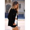 imagePRETTYGARDEN Womens Oversized Shacket Jackets Spring Fall Fashion Clothes Casual Long Sleeve Loose Collared Blouse ShirtsBlack