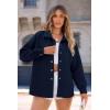 imagePRETTYGARDEN Womens Oversized Shacket Jackets Spring Fall Fashion Clothes Casual Long Sleeve Loose Collared Blouse ShirtsDark Blue