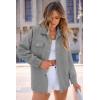 imagePRETTYGARDEN Womens Oversized Shacket Jackets Spring Fall Fashion Clothes Casual Long Sleeve Loose Collared Blouse ShirtsGrey