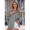 imagePRETTYGARDEN Womens Oversized Shacket Jackets Spring Fall Fashion Clothes Casual Long Sleeve Loose Collared Blouse ShirtsGrey