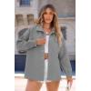 imagePRETTYGARDEN Womens Oversized Shacket Jackets Spring Fall Fashion Clothes Casual Long Sleeve Loose Collared Blouse ShirtsGrey