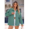 imagePRETTYGARDEN Womens Oversized Shacket Jackets Spring Fall Fashion Clothes Casual Long Sleeve Loose Collared Blouse ShirtsGrey Green