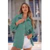 imagePRETTYGARDEN Womens Oversized Shacket Jackets Spring Fall Fashion Clothes Casual Long Sleeve Loose Collared Blouse ShirtsGrey Green