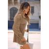 imagePRETTYGARDEN Womens Oversized Shacket Jackets Spring Fall Fashion Clothes Casual Long Sleeve Loose Collared Blouse ShirtsKhaki