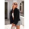 imagePRETTYGARDEN Womens Winter Coats Fashion Faux Fur Long Sleeve Fleece Shaggy Lightweight Fall Cropped Jacket OuterwearBlack