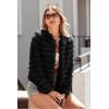 imagePRETTYGARDEN Womens Winter Coats Fashion Faux Fur Long Sleeve Fleece Shaggy Lightweight Fall Cropped Jacket OuterwearBlack