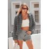 imagePRETTYGARDEN Womens Winter Coats Fashion Faux Fur Long Sleeve Fleece Shaggy Lightweight Fall Cropped Jacket OuterwearDark Grey