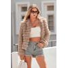 imagePRETTYGARDEN Womens Winter Coats Fashion Faux Fur Long Sleeve Fleece Shaggy Lightweight Fall Cropped Jacket OuterwearDark Khaki