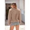 imagePRETTYGARDEN Womens Winter Coats Fashion Faux Fur Long Sleeve Fleece Shaggy Lightweight Fall Cropped Jacket OuterwearDark Khaki