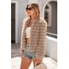 imagePRETTYGARDEN Womens Winter Coats Fashion Faux Fur Long Sleeve Fleece Shaggy Lightweight Fall Cropped Jacket OuterwearDark Khaki