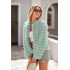 imagePRETTYGARDEN Womens Winter Coats Fashion Faux Fur Long Sleeve Fleece Shaggy Lightweight Fall Cropped Jacket OuterwearFruit Green