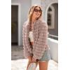 imagePRETTYGARDEN Womens Winter Coats Fashion Faux Fur Long Sleeve Fleece Shaggy Lightweight Fall Cropped Jacket OuterwearLight Khaki