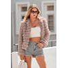 imagePRETTYGARDEN Womens Winter Coats Fashion Faux Fur Long Sleeve Fleece Shaggy Lightweight Fall Cropped Jacket OuterwearLight Khaki