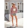 imagePRETTYGARDEN Womens Winter Coats Fashion Faux Fur Long Sleeve Fleece Shaggy Lightweight Fall Cropped Jacket OuterwearPink